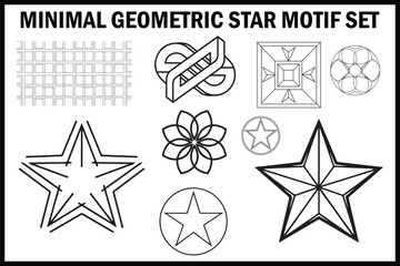 Minimal Geometric Star Motif  Vector