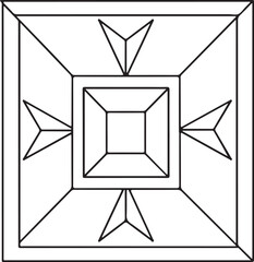 Minimal Geometric Star Motif  Vector