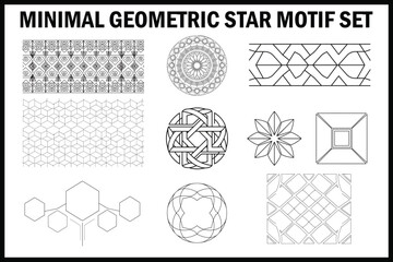 Minimal Geometric Star Motif  Vector