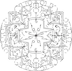 Minimal Geometric Star Motif  Vector