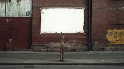 Video A lone white sign sits on the side of a road, serving as a directional aid for travelers