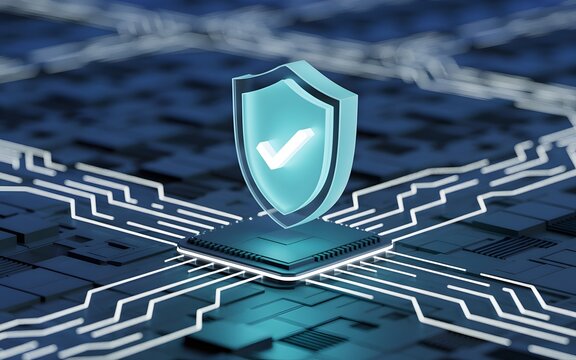 Cybersecurity shield protecting digital data flow network for modern technology businesses and innovation, ensuring safe internet browsing and data privacy