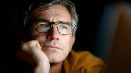 computer learning lesson with marketing, manager, hispanic, thinking, mature, learning, occupation