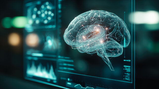 Human brain scan medical technology research science futuristic healthcare innovation - Powered by Adobe