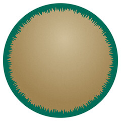 round gold-filled frame with green decorative border