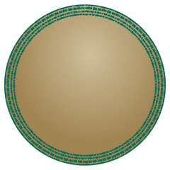 round gold-filled frame with green decorative border