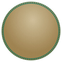round gold-filled frame with green decorative border