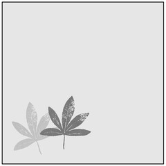 frame with grayscale leaves