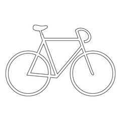 racing bicycle outline icon isolated on transparent background