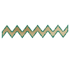 gold filled zigzag border with decorative green outline