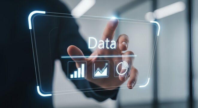 Powerful data analysis insights with futuristic technology and innovative interface