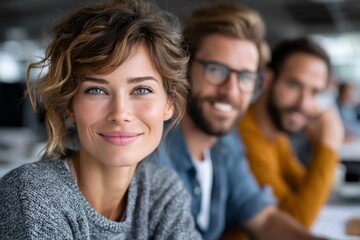 Successful business team smiling at the office