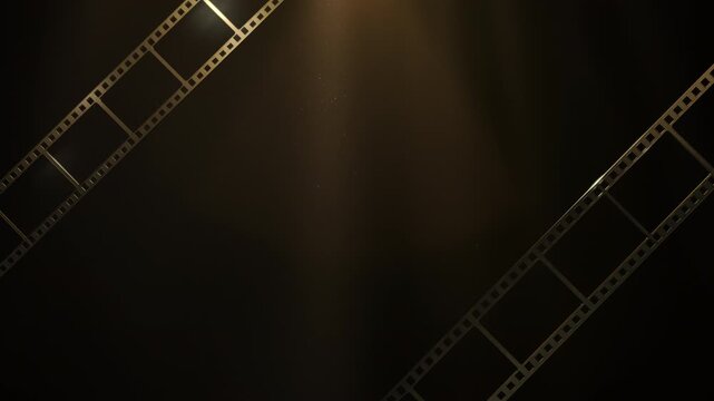 sumptuous gold film bands angled softly under nostalgic spotlight scene