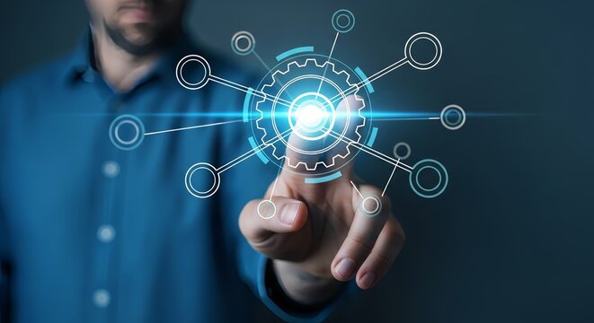 Modern digital interface activated by touch for innovative technology solutions