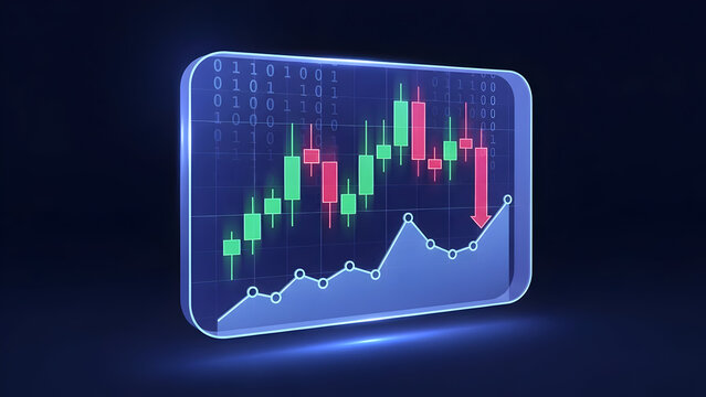 Stock Market Crash Candlestick Chart Showing Bearish Trend in Finance & Investment