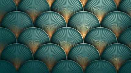 The opulence and glamour are evoked by an abstract background featuring geometric patterns in a palette of vintage emerald green, gold, and black