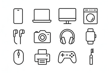 Tech Icons: A sleek collection of minimalist tech icons, a visual guide to the modern digital world.