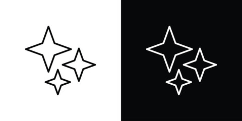 Obraz premium Sparkles icons symbols. Collection of simple black icons