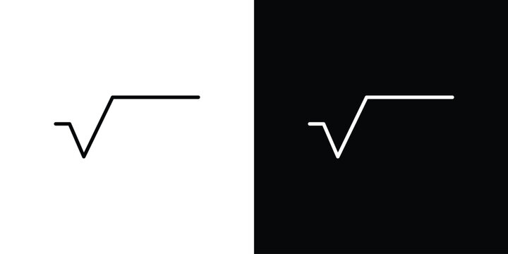 Square root icons symbols. Collection of simple black icons