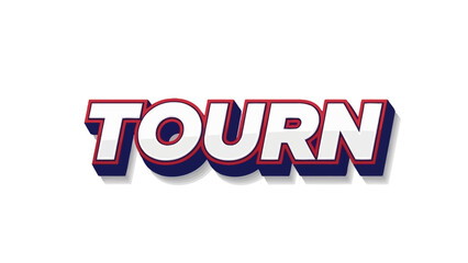 Tourn Logo Bold Typography with Shadow Effect for Design and Branding Projects