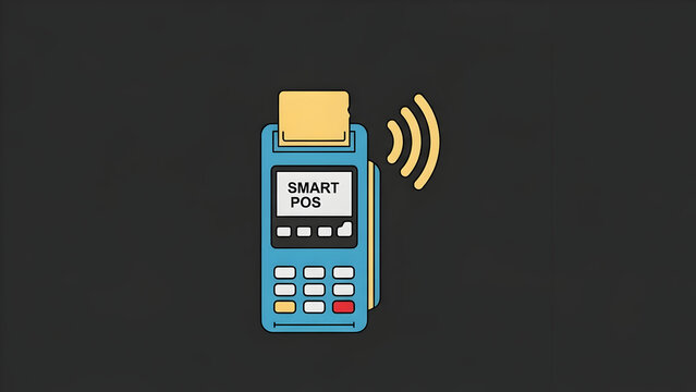 Smart POS Terminal Icon with Wireless Connectivity for Modern Payment Transactions