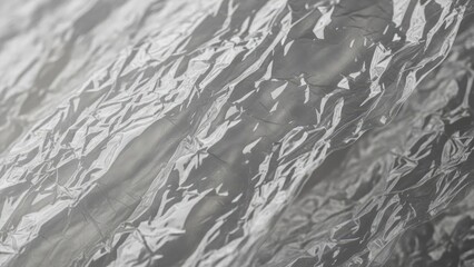 Abstract shimmering cellophane creates a captivating, translucent modern texture with light and shadow for versatile design applications