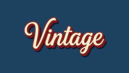 Bold retro 'Vintage' word art featuring a classic three-dimensional shadow effect, ideal for evoking a nostalgic feel in various design applications and creative projects