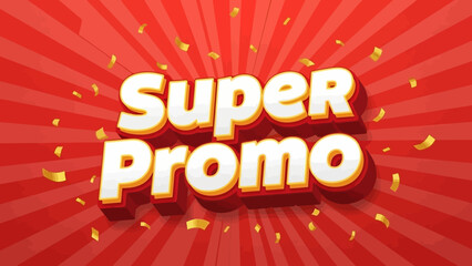 Vibrant red promotional banner with golden confetti for a major sales event or special discount offer advertisement