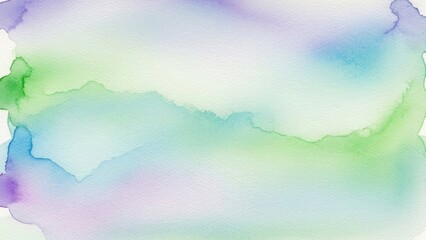 Dreamy watercolor wash background in soft hues of blue, green, and lavender, perfect for adding a gentle, artistic touch to your design project