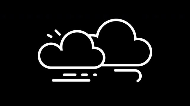 Animated cloud and wind line icon. Ideal for weather forecasting apps or environmental presentations.