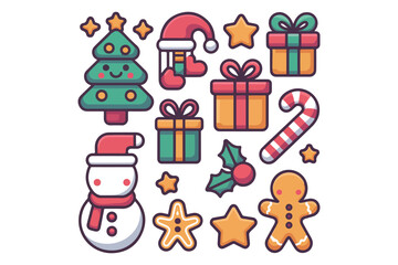 Cute Christmas Holiday Elements Collection