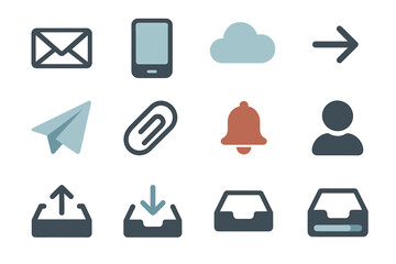 Envelope email cloud icon communication avatar contact paper vector notification tray send