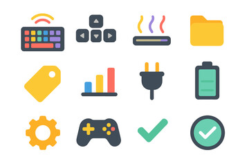 Cluster shape keys checkmark arrow vector icon gaming tag controller icons keyboard