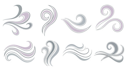 Fototapeta premium Flowing swirls and curves with transparent background