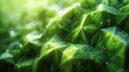 Abstract Lime green hi-tech low poly corporate background. Multiple polygon shapes geometrical background