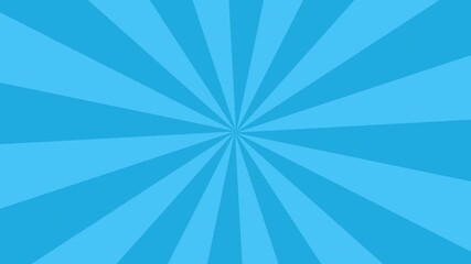 Comic book sky blue background with rays animation, colorful radial speed lines from middle to the outside seamless loop abstract line rays sunburst manga anime cartoon popup art backdrop cyan color  - Powered by Adobe