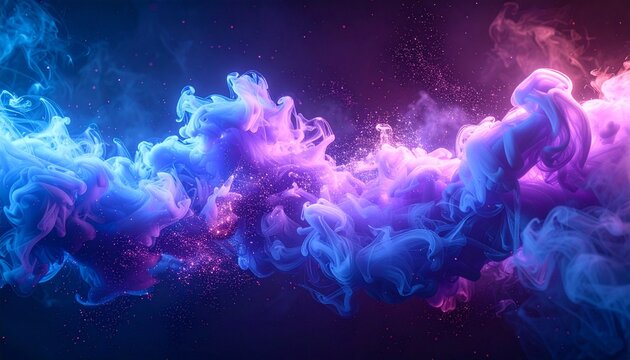 Ethereal cosmic nebula of swirling color
