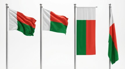flag of madagascar render isolated on white background