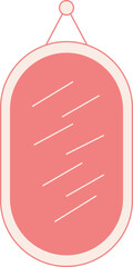 Elegant pink-toned hanging mirror illustration with sleek minimalist design elements