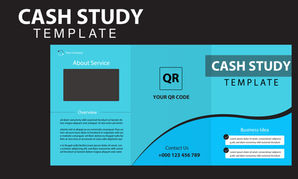 Case study layout flyer minimalist business report with simple design