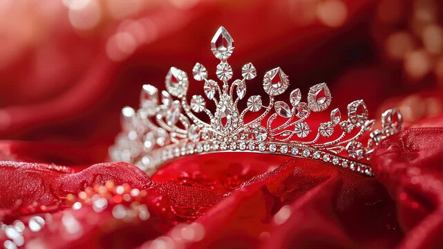 Tiara with stones on a beautiful background. Selective focus. holiday.