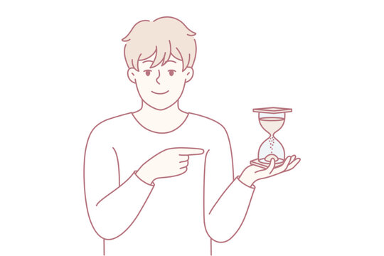 Time management reminder, Person emphasizing importance of scheduling and goal achievement, Person demonstrating crucial role of managing schedules for successful goal completion