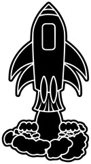 rocket illustration star silhouette holiday logo celebration icon banner outline festive happy day poster celebrate party birthday blue firework shape adults vector graphic background