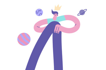 Self love, ego, narcissistic man concept