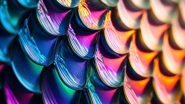 texture in the form of multi-colored scales. Selective focus. dizain.