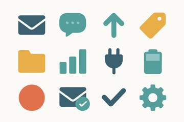 Checkmark battery envelope icon inbox vector tag chat message folder icons arrow