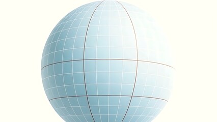 parallel. Close-up of a globe with a precise parallel grid line pattern on its surface. STEM education sheets, lab safety posters, designed for biotech research communications, used by recruiters.