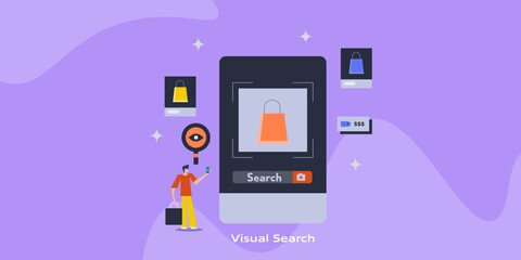 Mobile screen focusing on product for visual search, presenting related items and offers, digitally engaged shopper.