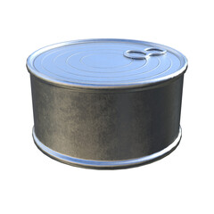 Realistic Metal Food Can with Easy Open Pull Tab