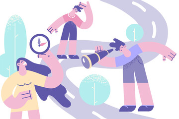 Navigation and trying to find direction concept.